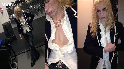 2Hollis wears VAIN SS25 Ruffle Dress Shirt