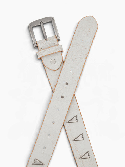 VAIN Heart Stud Belt White