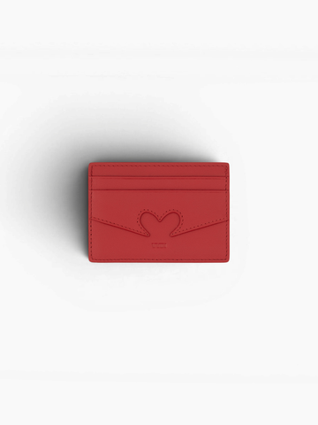 VAIN Heart Leather Card Holder Red