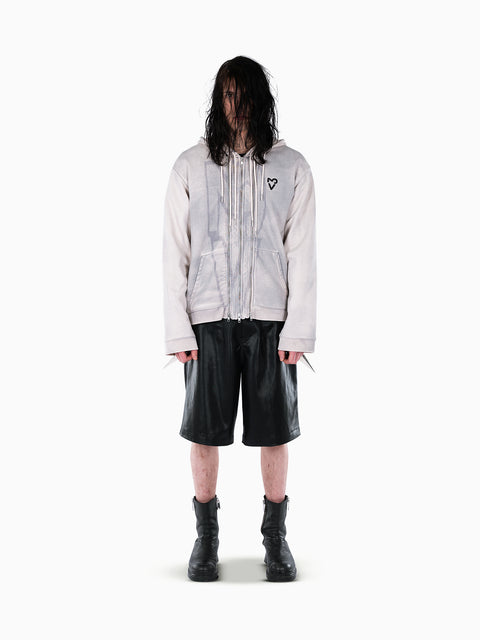 VAIN Three Zip Hoodie Dusty White