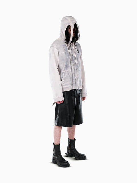 VAIN Three Zip Hoodie Dusty White