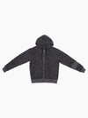 VAIN Skin Hoodie in grey snake print French terry cotton with a full-length front zipper and ribbed sleeve detail.
