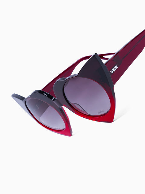 VAIN Heart Sunglasses Red