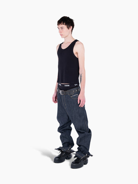 VAIN Double Waist Jeans Blue