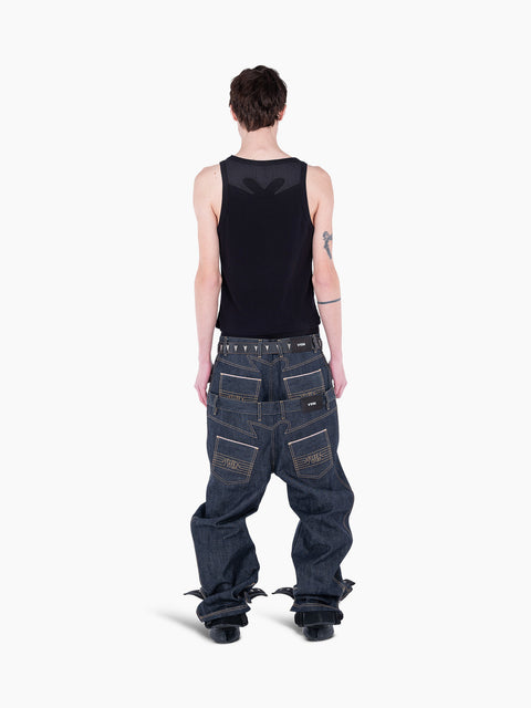VAIN Double Waist Jeans Blue