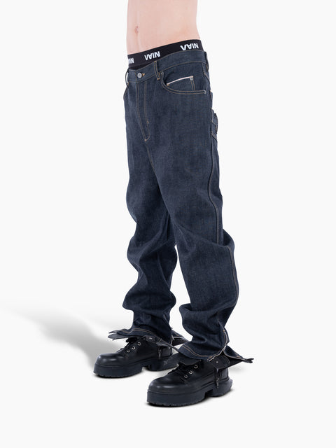 VAIN Double Waist Jeans Blue