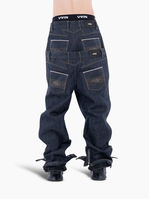 VAIN Double Waist Jeans Blue