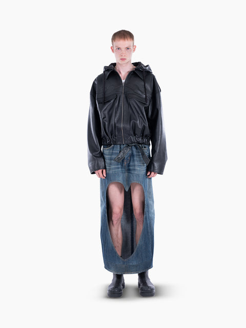 VAIN Leather Bomber Jacket