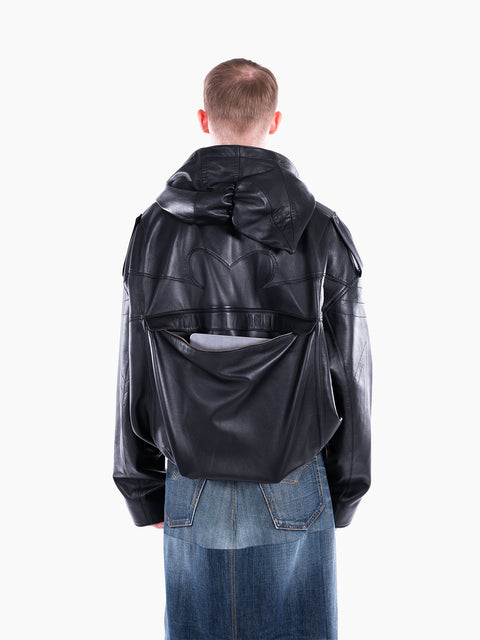 VAIN Leather Bomber Jacket