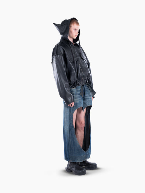 VAIN Leather Bomber Jacket