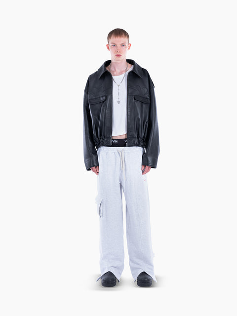 VAIN Leather Bomber Jacket